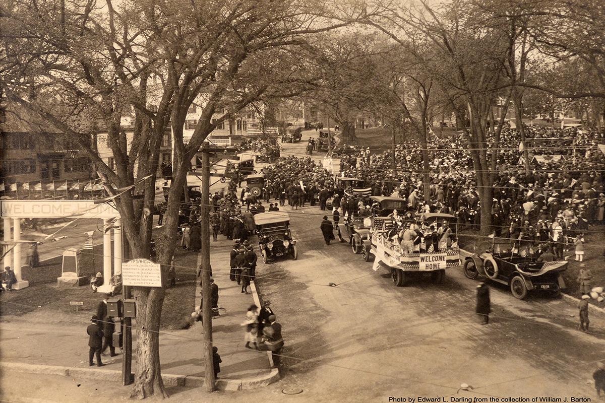 WWI Ipswich historic photo welcoming troops home