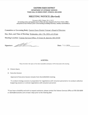 Board of Directors Meeting Notice