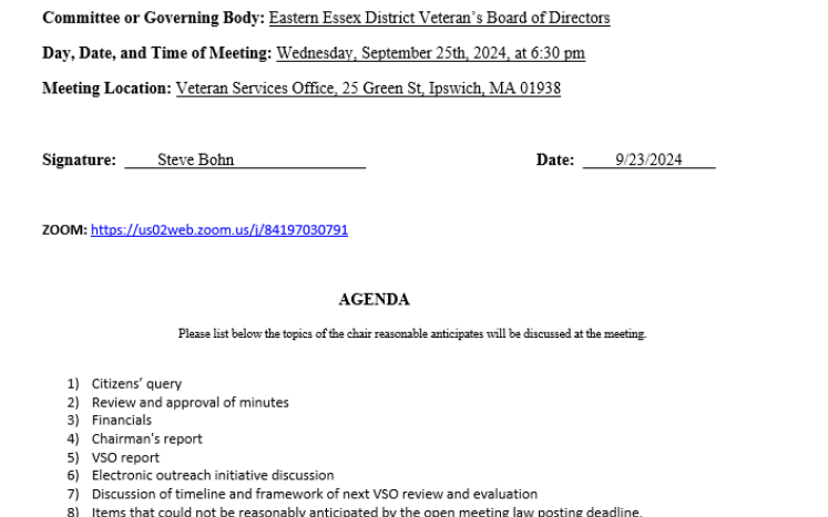 Board of Directors Meeting Notice