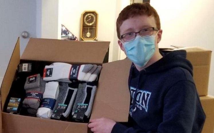 Triton High School Student Douglas Aylward Collected 1,324 Pairs of Socks for Homeless Veterans